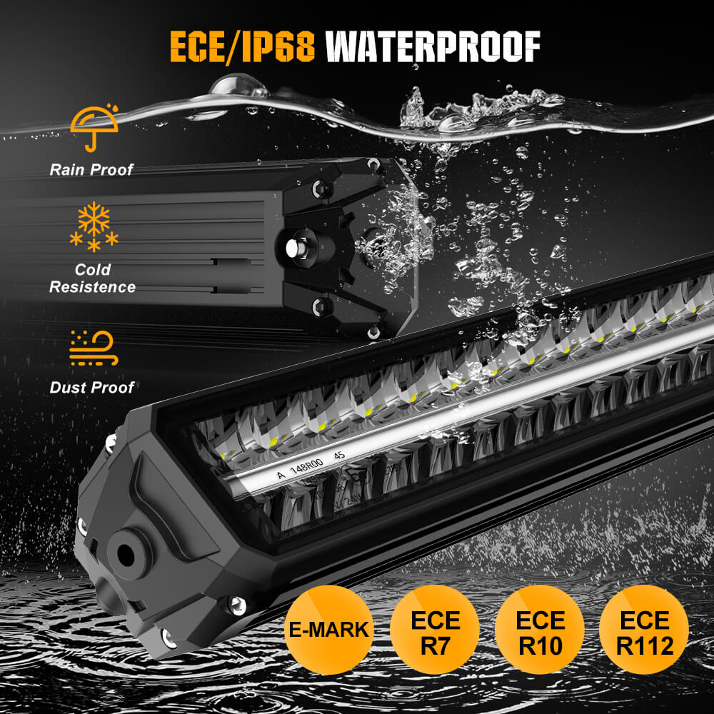Dual Row LED Light Bar With White/Amber DRL - OM-33-ZH