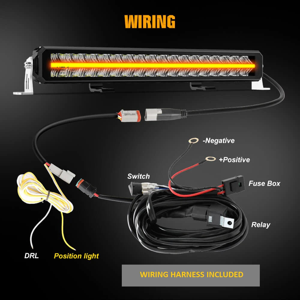 Dual Row LED Light Bar With White/Amber DRL - OM-33-ZH