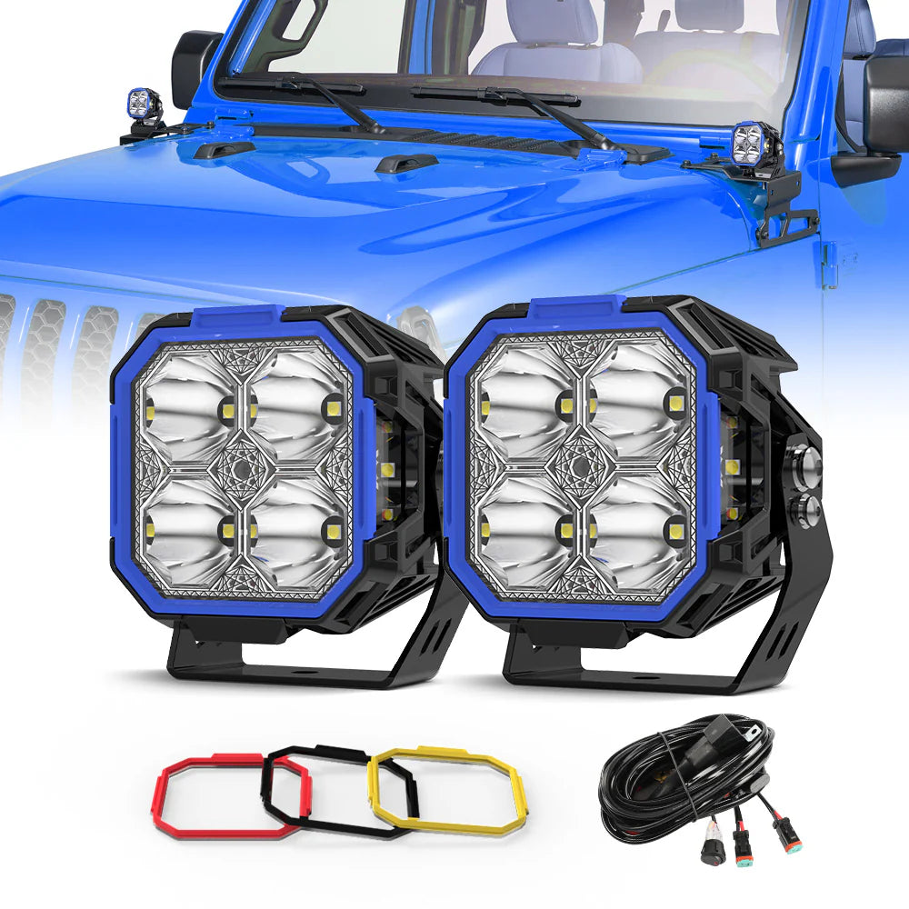 3inch Side Shooter Ditch Lights With White & Amber DRL- OM-F993-3