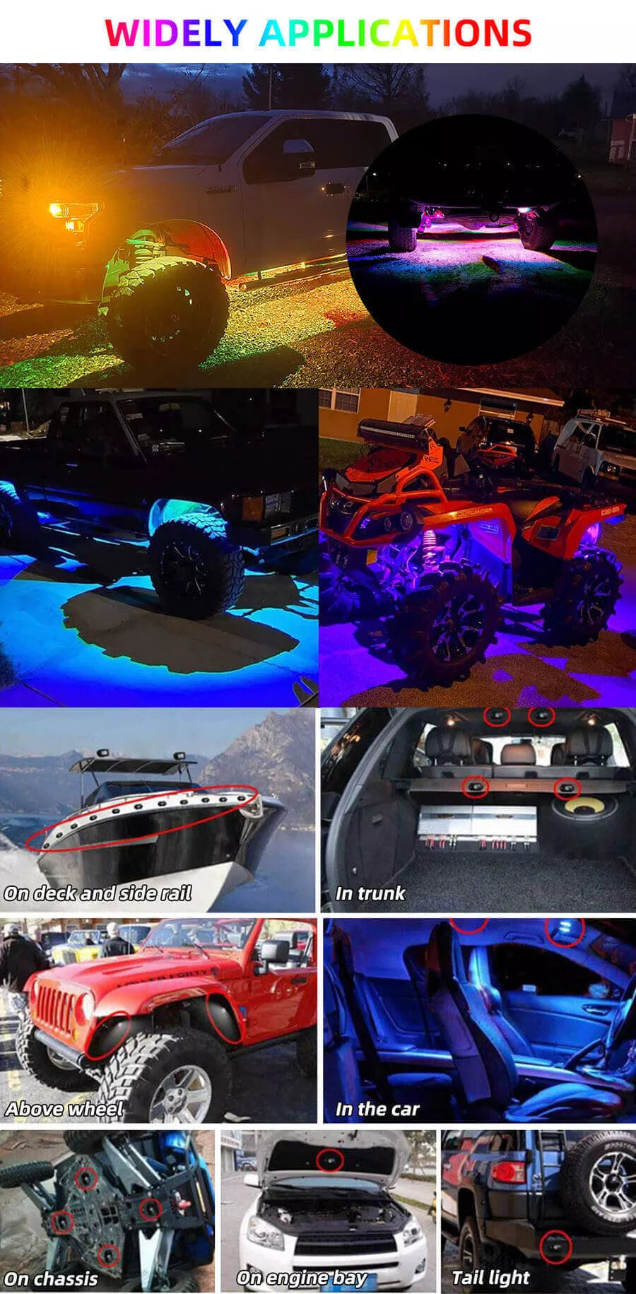 Rock Lights - RGB Chasing Universal - Bluetooth and RC