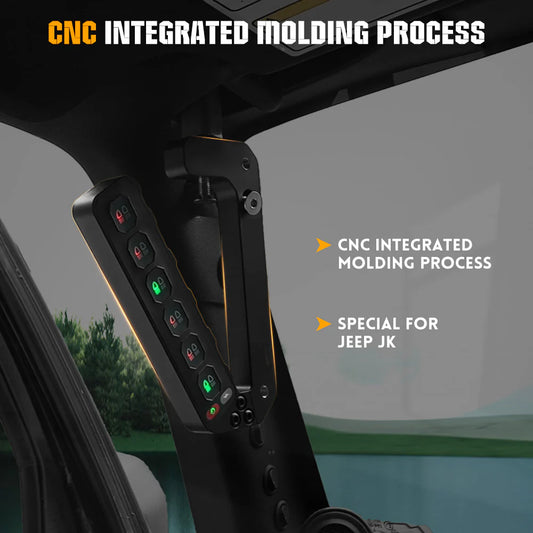 6 Gang Switch Panel Grab Handle for Jeep Wrangler JK