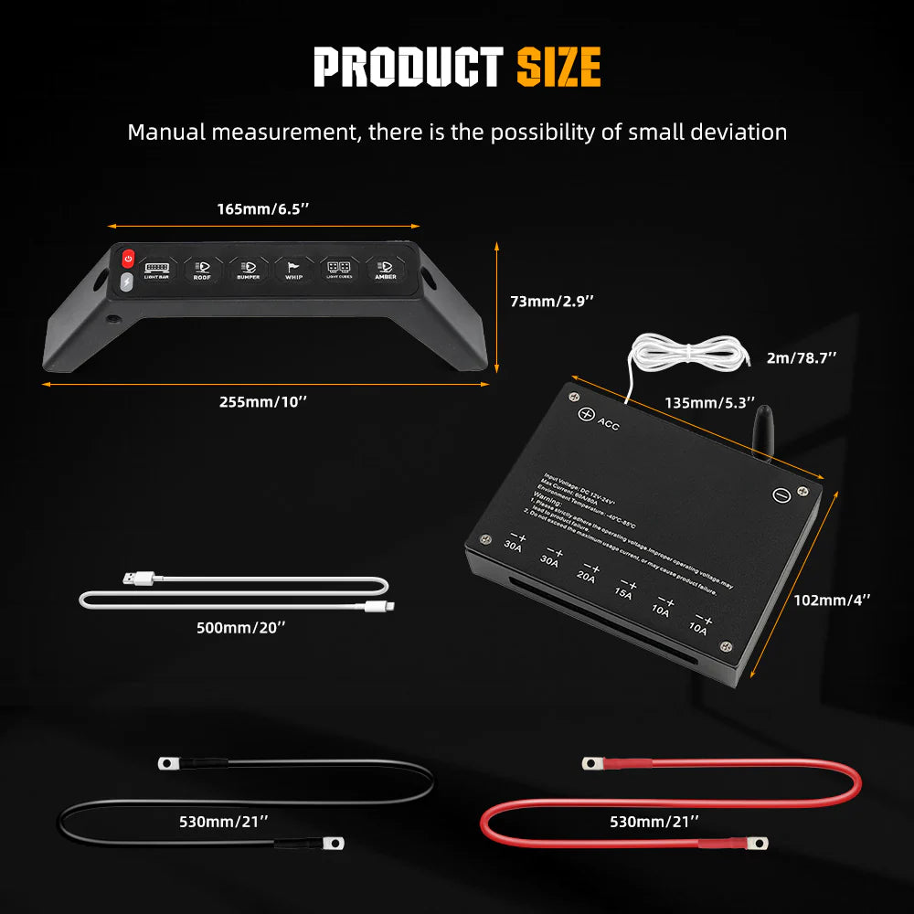6 Gang Switch Panel Grab Handle With for Jeep Wrangler JL & Gladiator JT