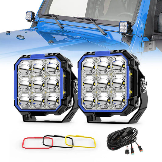 5 inch Side Shooter Ditch Lights With White & Amber DRL- OM-F993-5