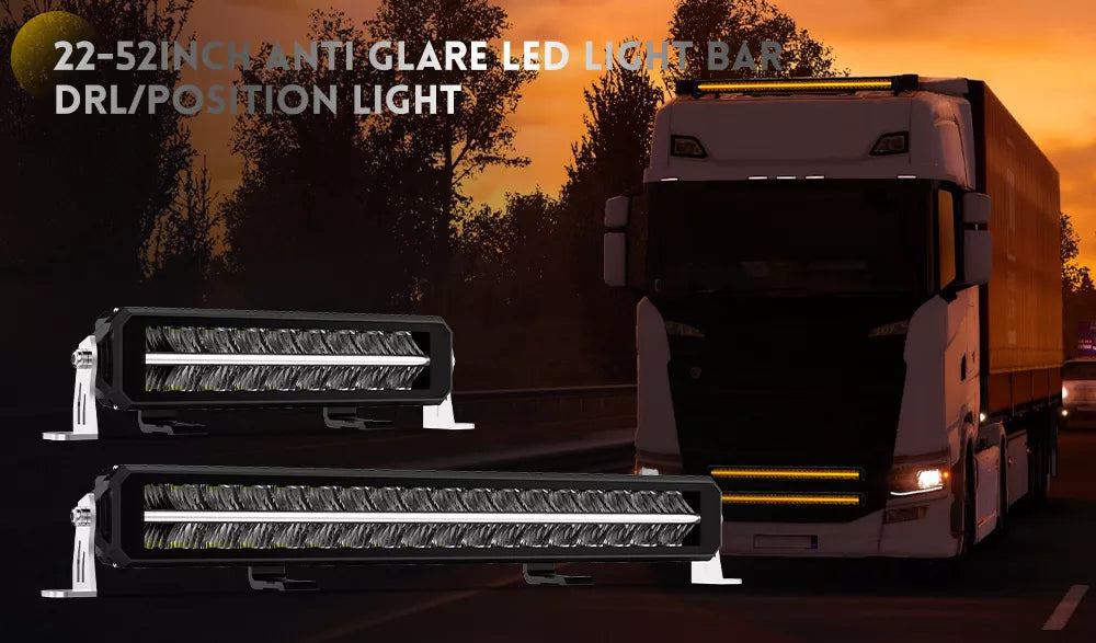 Dual Row LED Light Bar With White/Amber DRL - OM-33-ZH