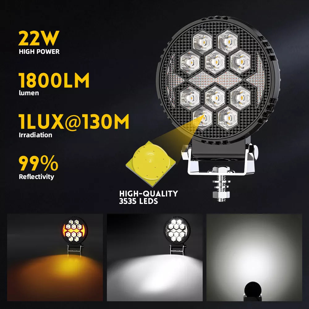 4 Inch Round LED Work / Off-Road Light - OM-930D-12