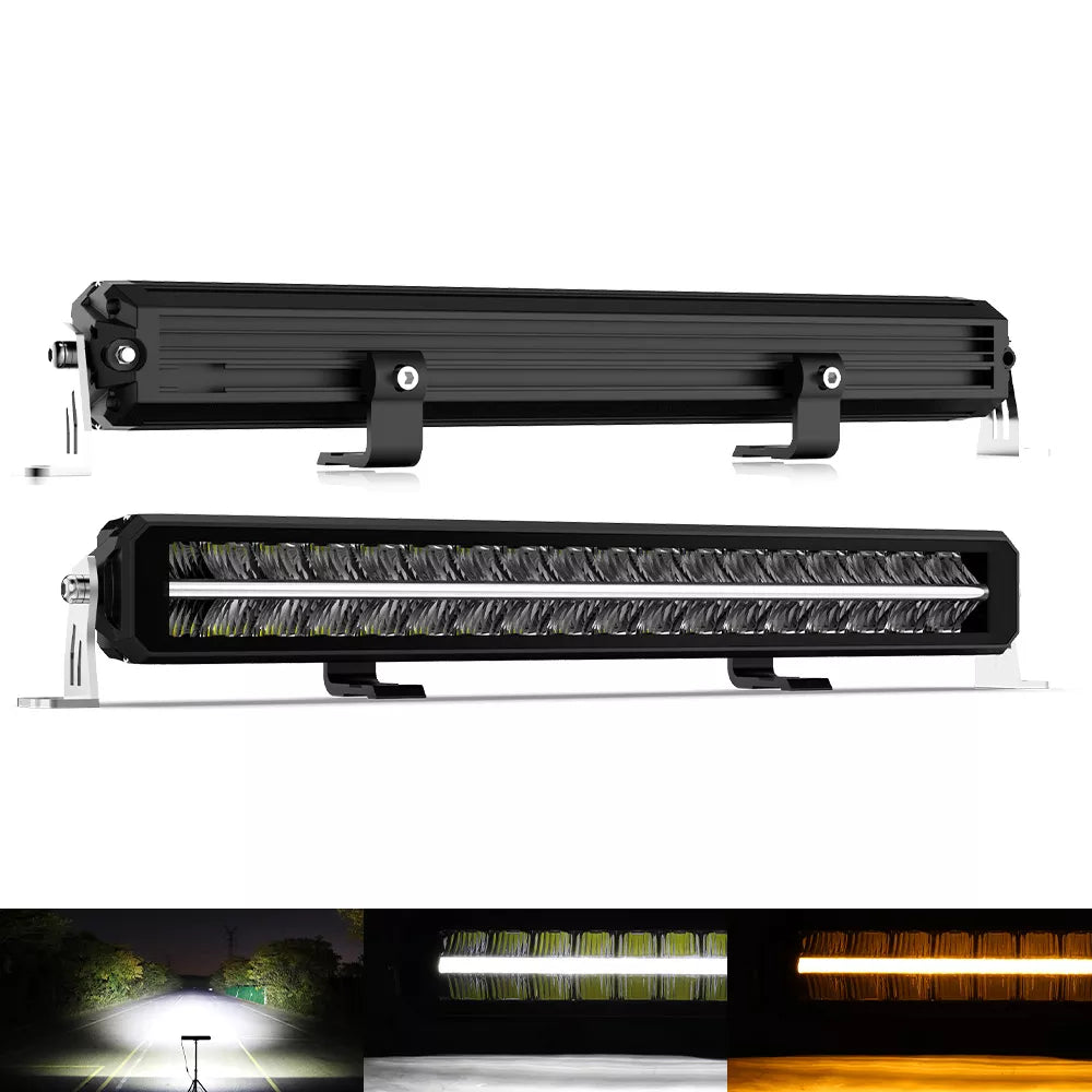 Dual Row LED Light Bar With White/Amber DRL - OM-33-ZH