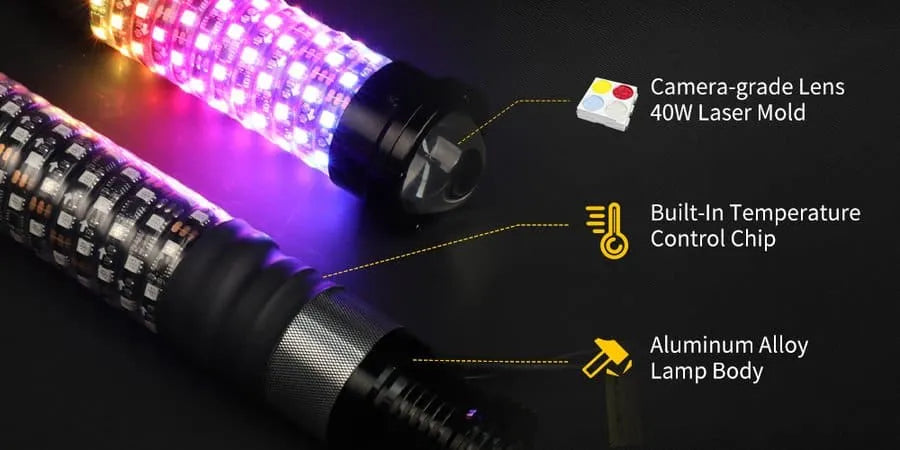 Fatty Combo Laser Whip Lights - 2.1 In Dia x 2ft  - OM-829LF-2X2