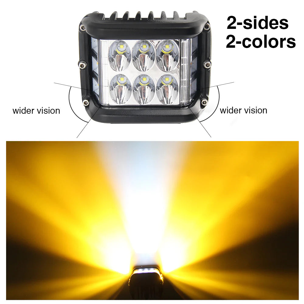 3 Inch Rectangle LED Work / Off-Road Light / Amber Side Shooter- OM-996-BS