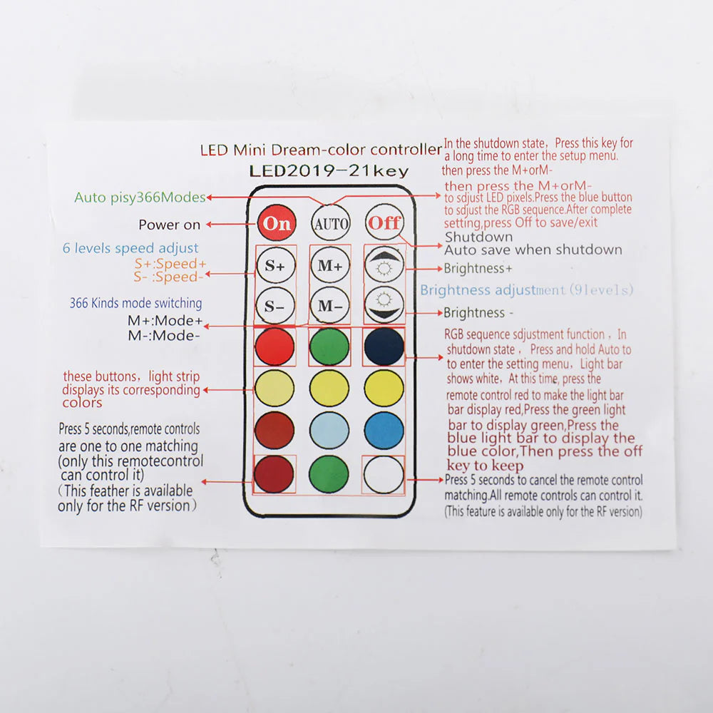 3FT LED - RGB Whip Lights - 1 In Dia