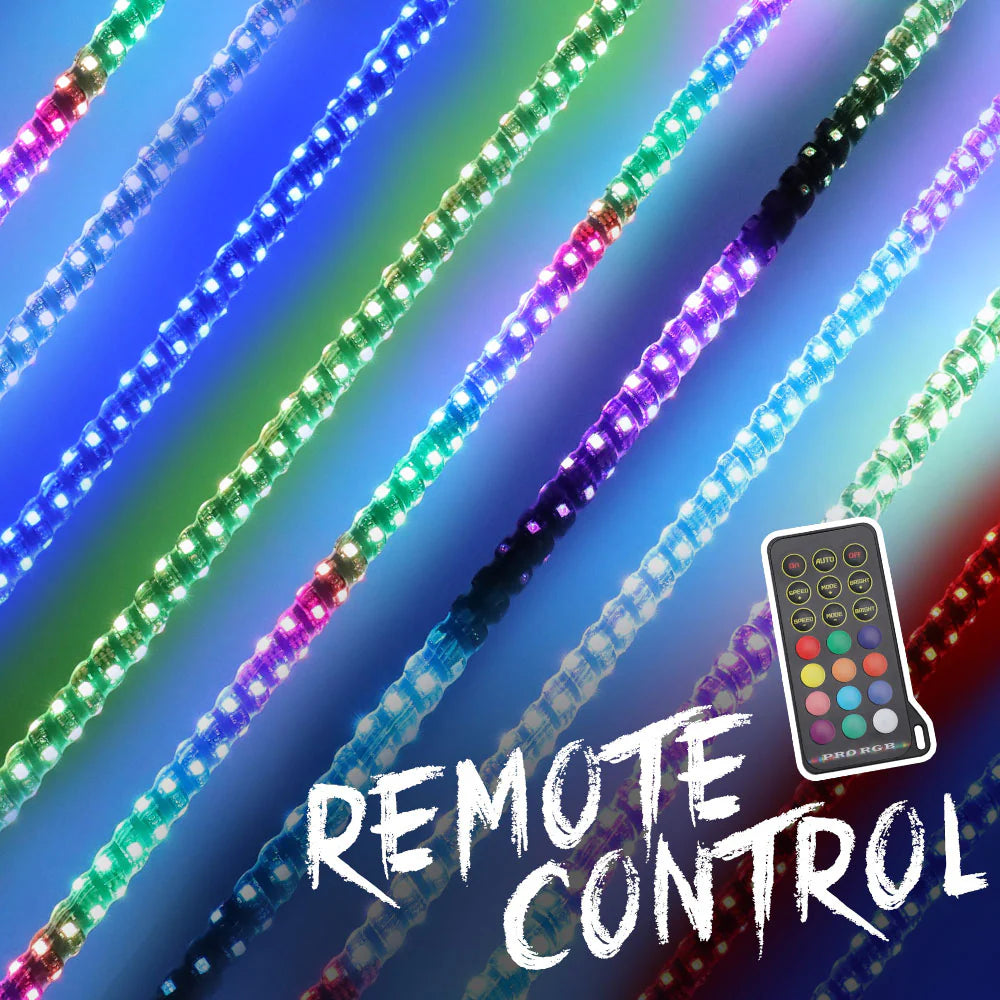 3FT LED - RGB Whip Lights - 1 In Dia