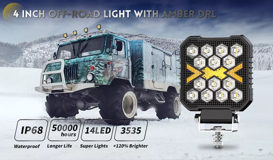 4 Inch Square LED Work / Off-Road Light - OM-950D-14