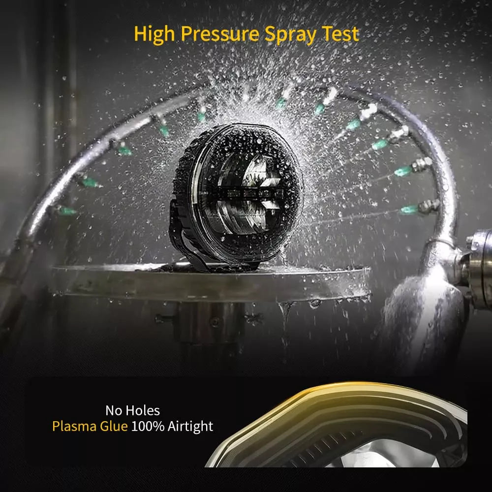 9 inch Round Driving Hi-Low Lights w/ Amber-White Position Light OM-D091-6