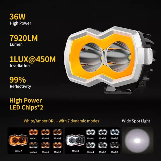 3 inch 2 pod light with Dynamic Chasing DRL
