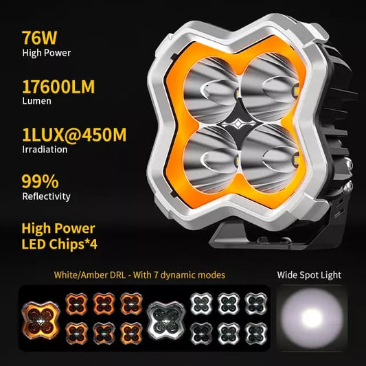 5 inch - 4 pod light with Dynamic Chasing DRL