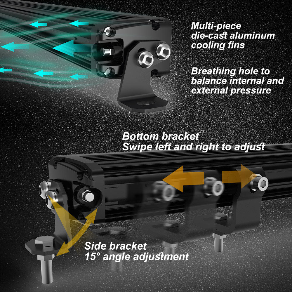 Single Row LED Light Bar With White/Amber DRL - OM-58-ZH