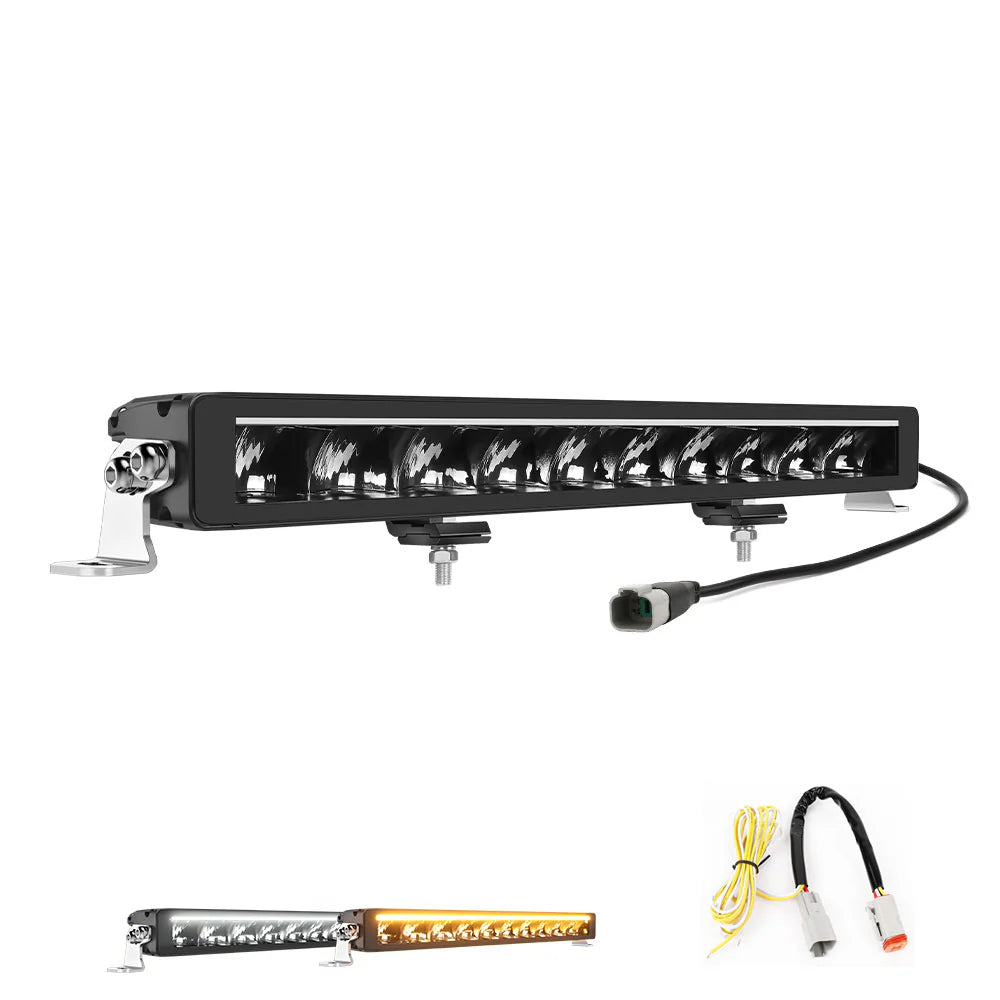 Single Row LED Light Bar With White/Amber DRL - OM-58-ZH