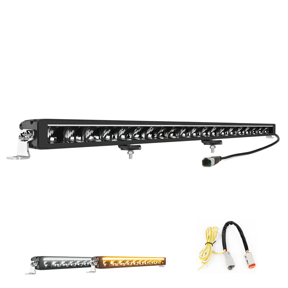 Single Row LED Light Bar With White/Amber DRL - OM-58-ZH