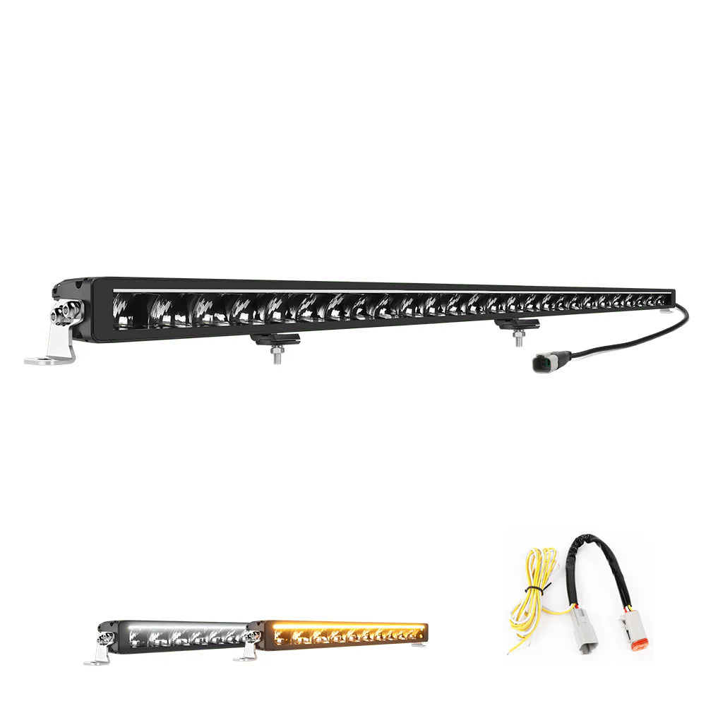 Single Row LED Light Bar With White/Amber DRL - OM-58-ZH