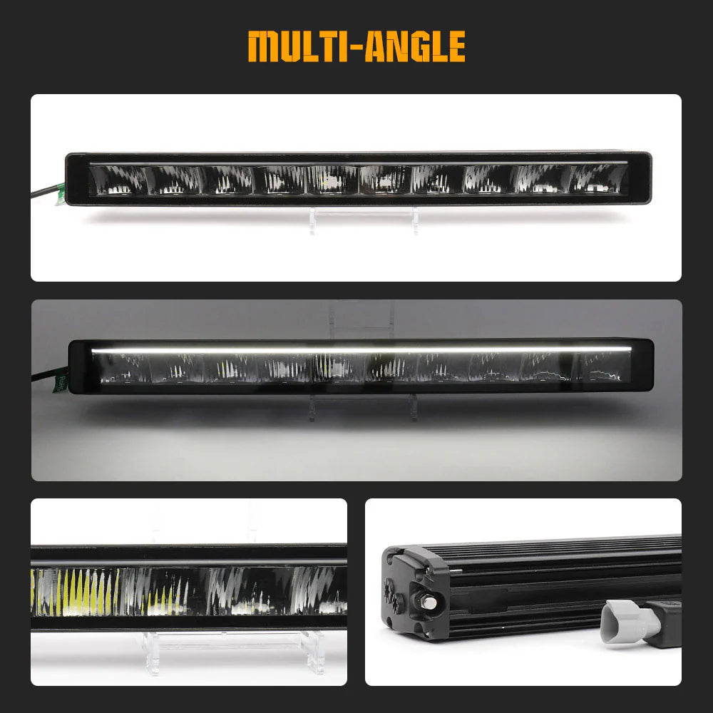 Single Row LED Light Bar With White/Amber DRL - OM-58-ZH