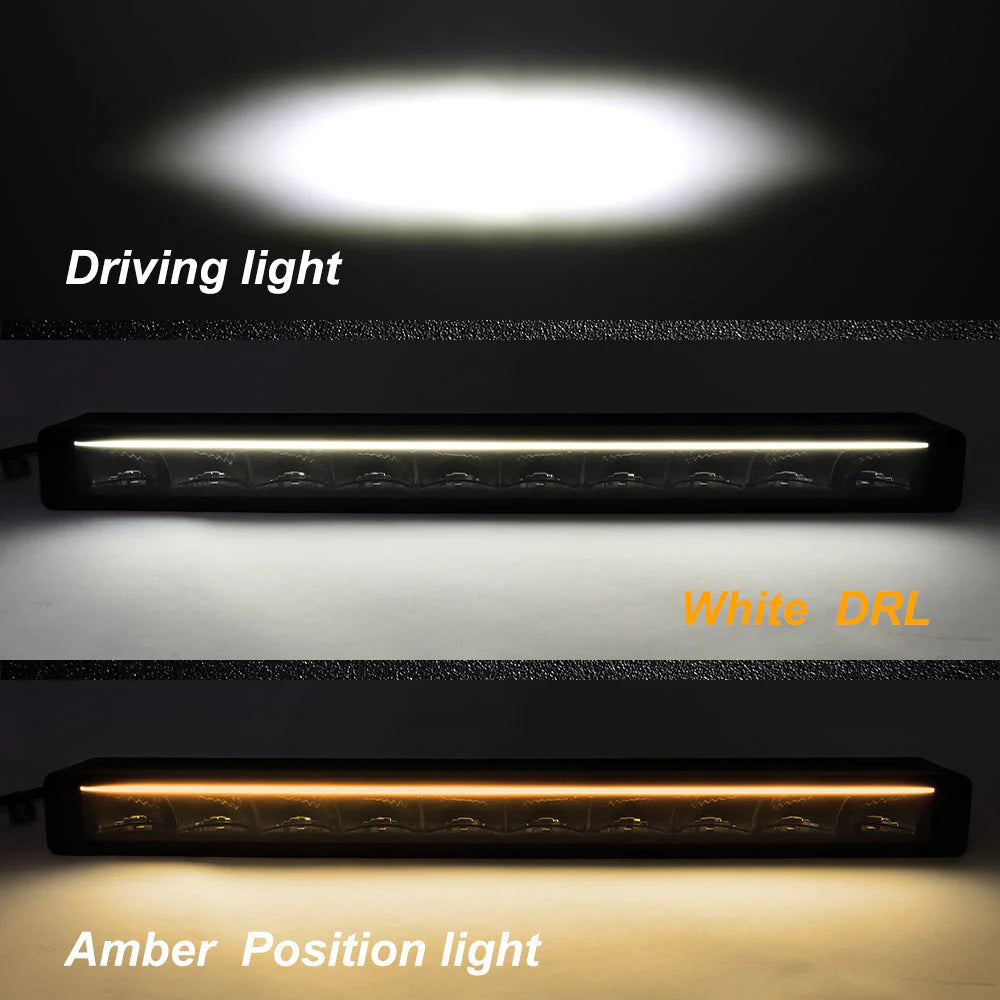 Single Row LED Light Bar With White/Amber DRL - OM-58-ZH