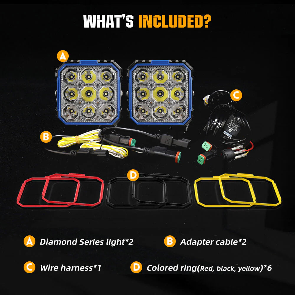 5 inch Side Shooter Ditch Lights With White & Amber DRL- OM-F993-5