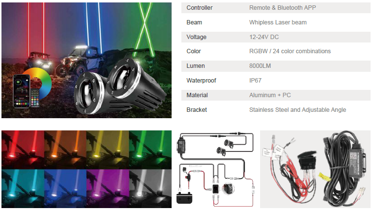 Whipless Laser Lights  - OM-L992-RGB