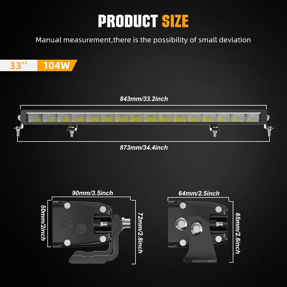 Single Row LED Light Bar With White/Amber DRL - OM-58-ZH