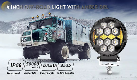 4 Inch Round LED Work / Off-Road Light - OM-930D-12